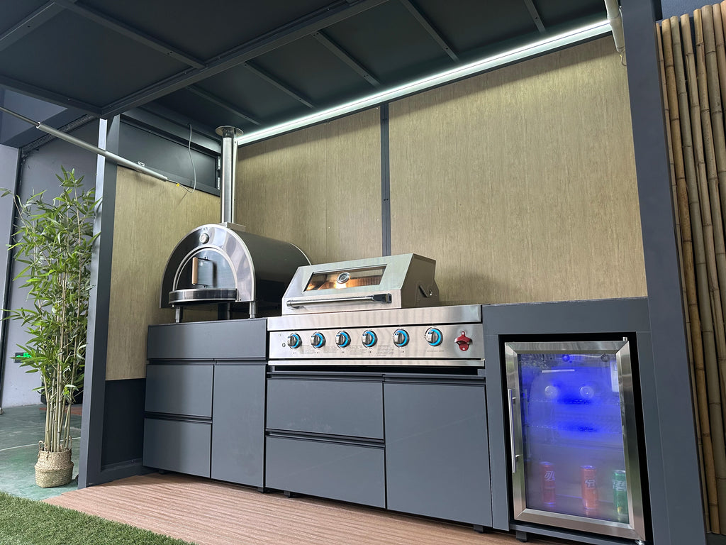 High Quality Integrated Stainless Steel Outdoor BBQ Pergola Grill Room Modern Premium Design Waterproof Windproof for Gatherings