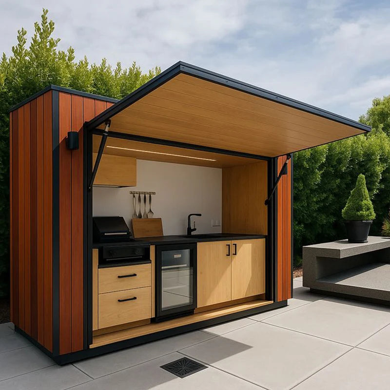 BBQ Shed Outdoor Kitchen Set-Aluminum Eco-Friendly Portable Includes Kitchen  BBQ Pod Tailgate Grill Durable Outdoor