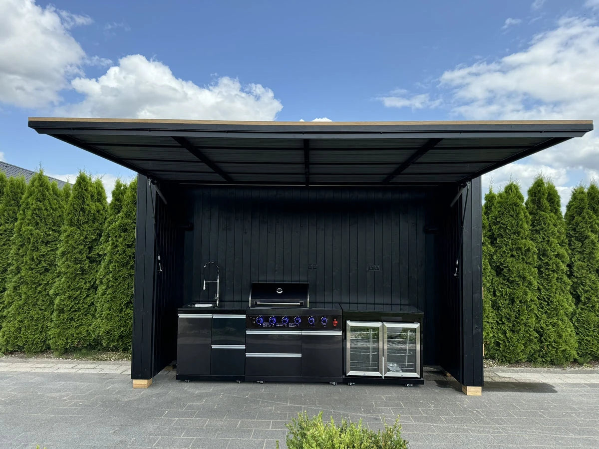 New Stainless Steel Grill BBQ Grill Camping Bbq Outdoor Kitchen Modern Black Finish Cabinets Island