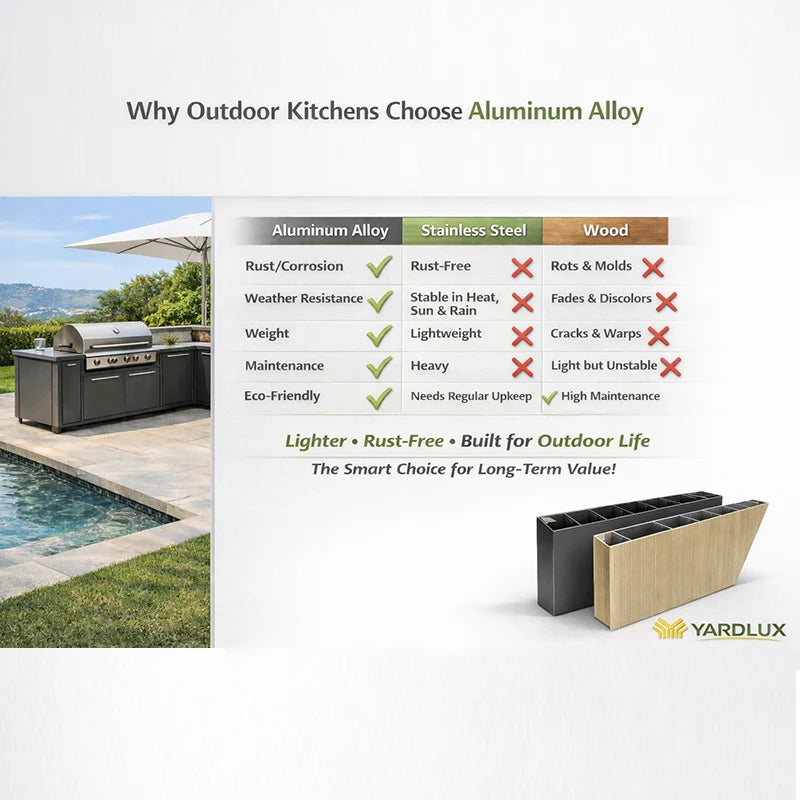BBQ Shed Outdoor Kitchen Set-Aluminum Eco-Friendly Portable Includes Kitchen  BBQ Pod Tailgate Grill Durable Outdoor