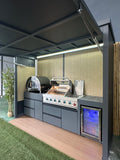 Customizable Outdoor Prebuilt Pod Backyard BBQ System with Closable Door Top Outdoor Gathering Equipment