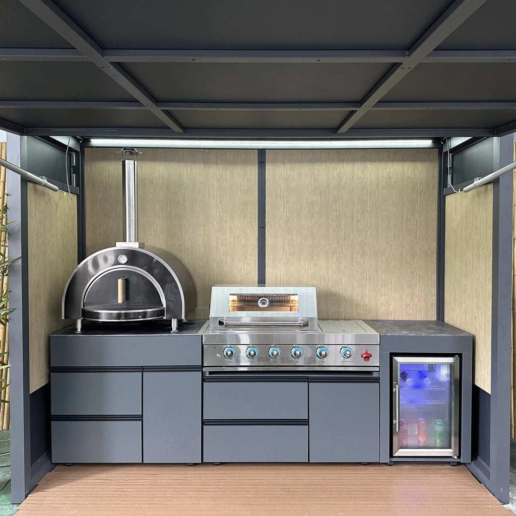 BBQ House All-In-One Heavy-Duty Stainless Steel Grill Modern Style Prefet for All-Weather Family Gatherings & Parties