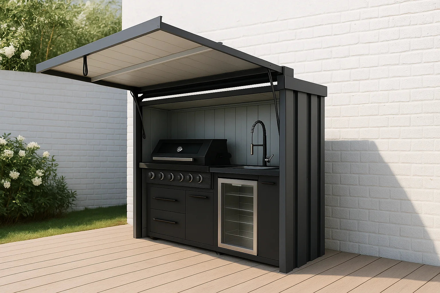 New Stainless Steel Grill BBQ Grill Camping Bbq Outdoor Kitchen Modern Black Finish Cabinets Island