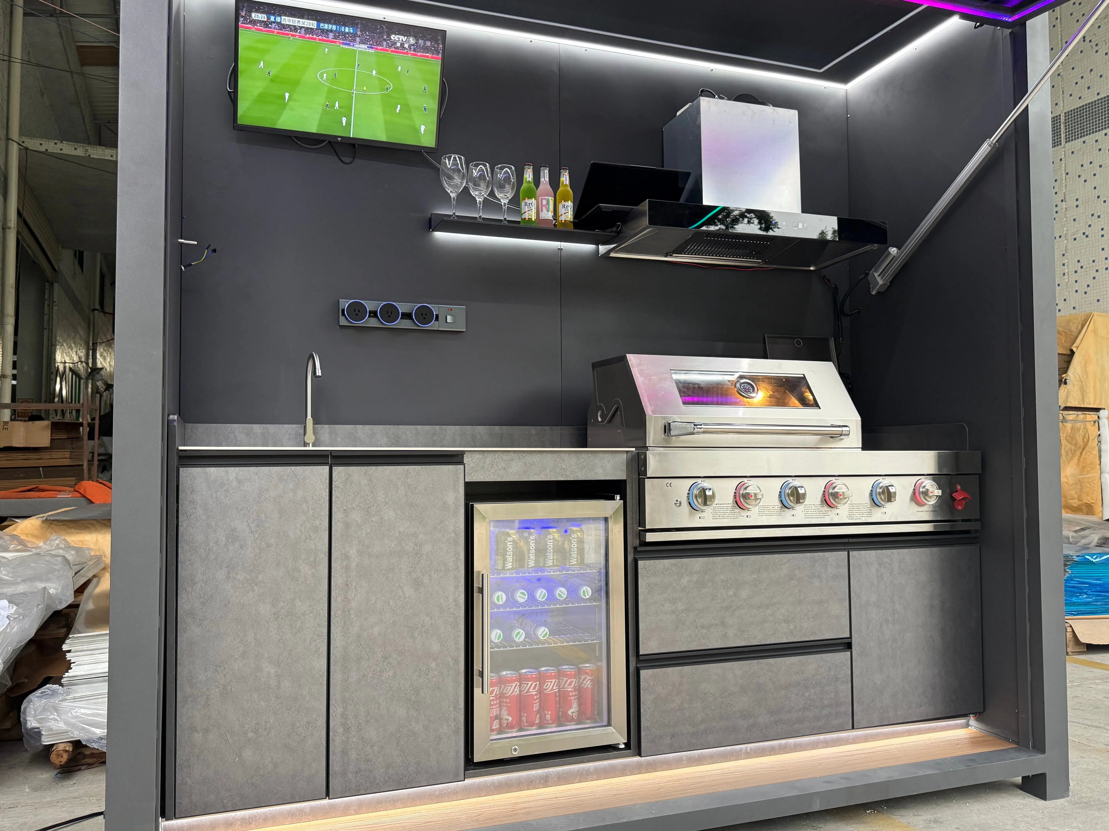 Pergola Heavy-Duty Mobile Kitchen Stainless Steel BBQ Gas Grill Made for All-Weather Family Get-Togethers & Parties