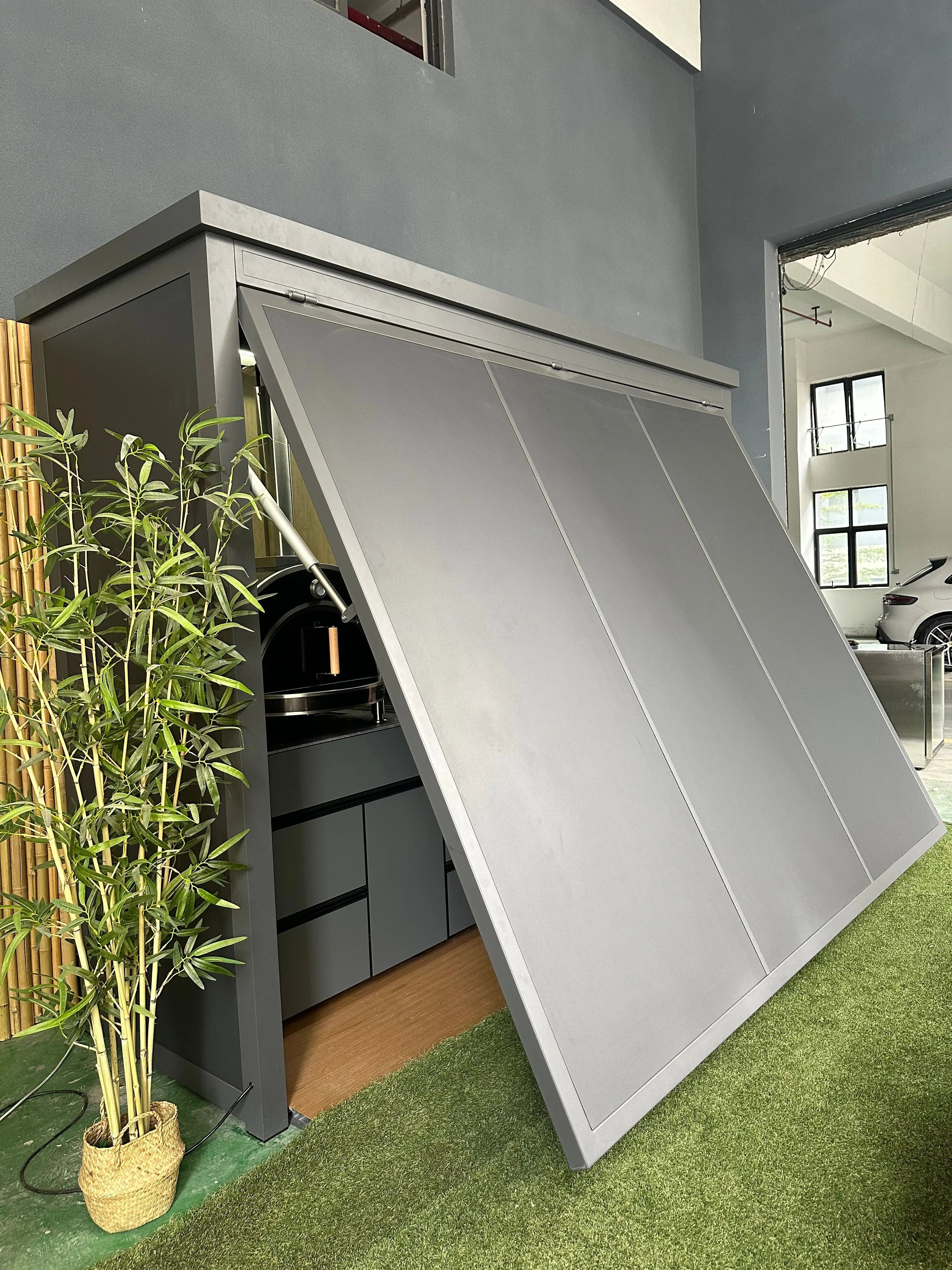 Modern Outdoor Kitchen Cabinet 304 Stainless Steel New Generation Closable Design Wholesale Customizable Gas Grill Setups