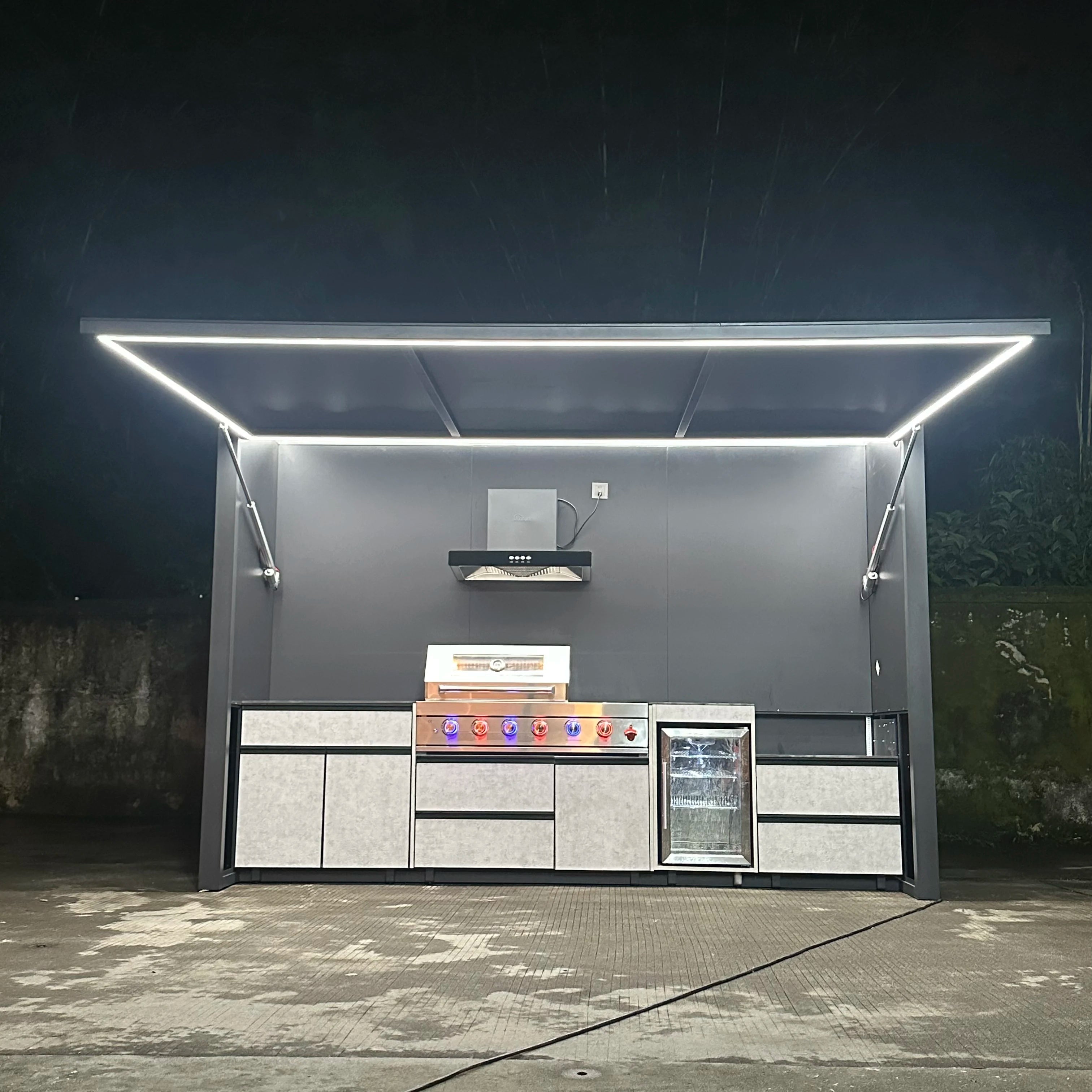 All-Weather Barbecue Fridge & Sink Station Weather-Resistant Customizable Elevate Agrotourism Outdoor Dining