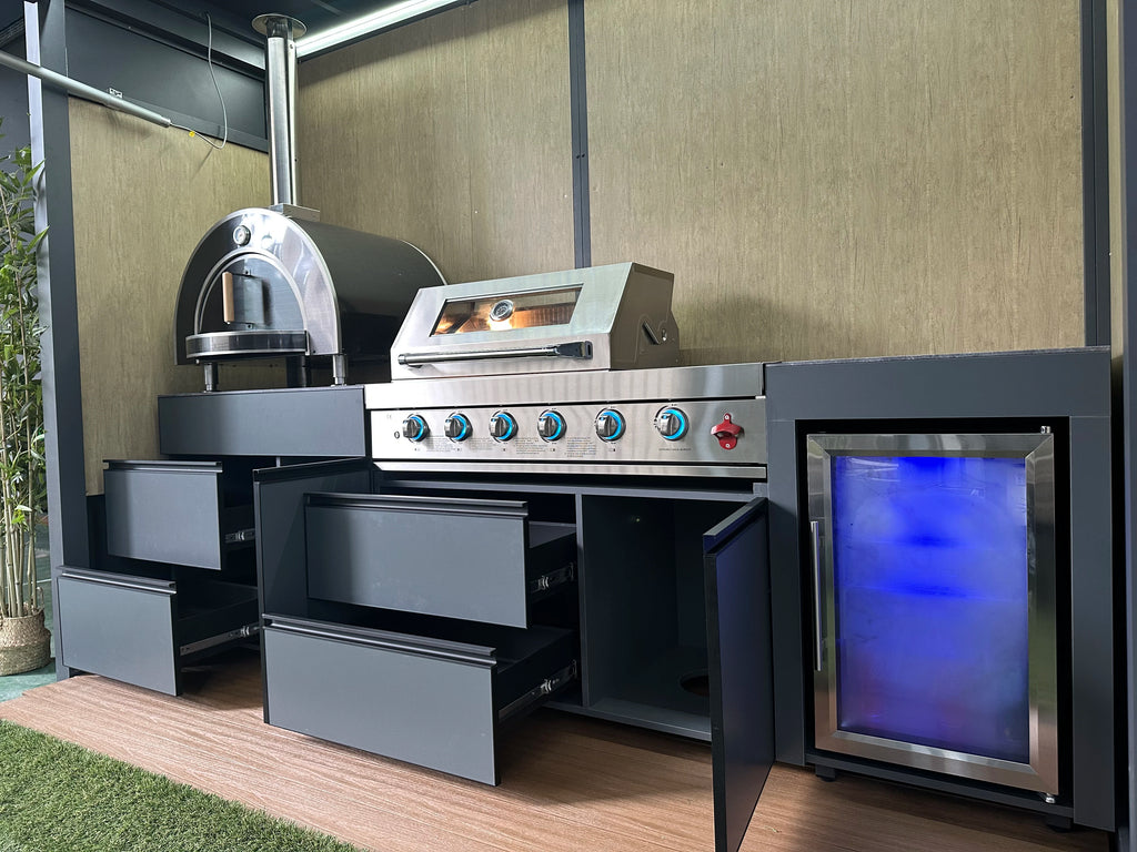 Modern Stainless Steel BBQ Outdoor Kitchen Cabinet Luxurious Premium Design Customizable Height New Arrival for Backyard Garden