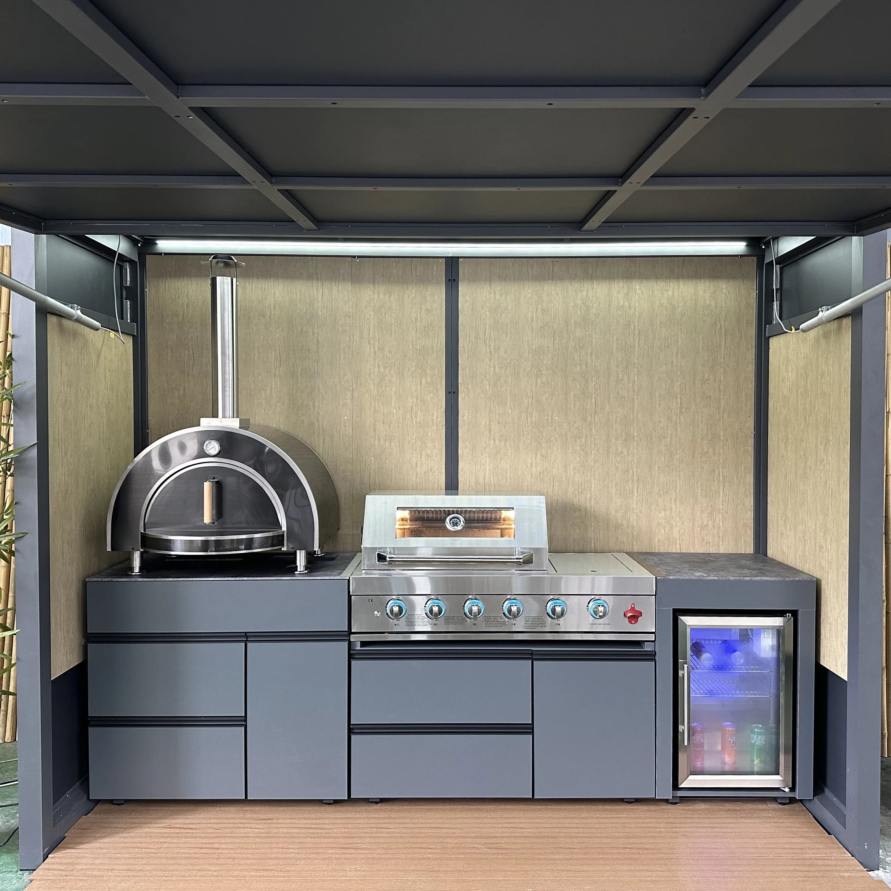 Factory Direct Modular Home Garden Backyard BBQ Setup with Lockable Door-Ideal Outdoor Event Gear