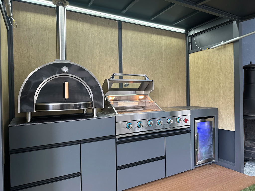 Modern Outdoor Kitchen Cabinet 304 Stainless Steel New Generation Closable Design Wholesale Customizable Gas Grill Setups