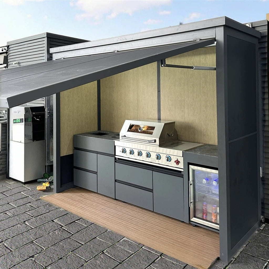 Factory - Custom Outdoor Grilling Houses Equipped with Grills & Fridges. Ideal for Garden Beer - Filled Gatherings