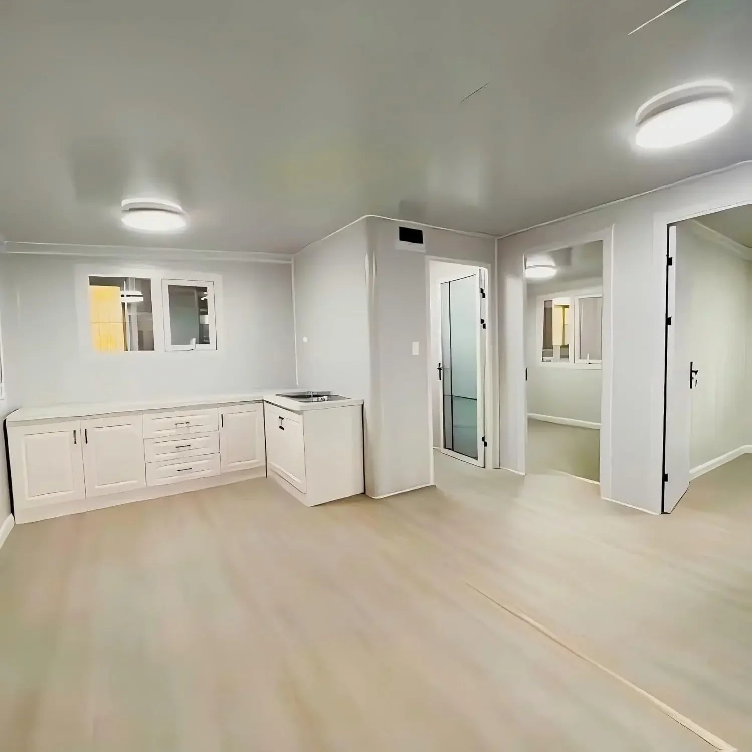 20f Folding Pack Container House: Complete with Bathroom, Kitchen, Covered Porch, and Double Wing Expansion