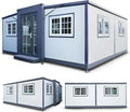20f Folding Pack Container House: Complete with Bathroom, Kitchen, Covered Porch, and Double Wing Expansion