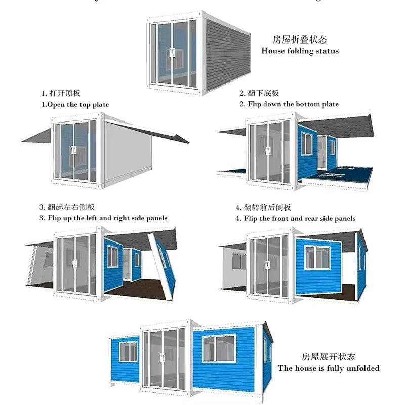 Best Selling Movable Expandable Container House Livable Room Prefab Mobile Tiny Home 20ft 40ft For Camping Hotel Family House