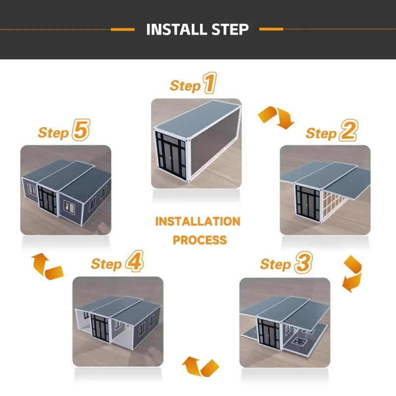 custom.Prefab Cabin 40ft Container House With 3 Bedroom Expandable Container House Home Use