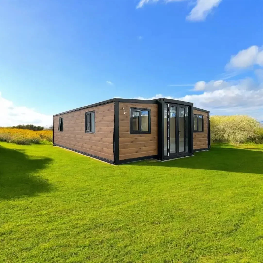 20f Folding Pack Container House: Complete with Bathroom, Kitchen, Covered Porch, and Double Wing Expansion